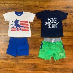 Baby Toddler Boy Outfits Bundle 
2 Shorts 2 SS Shirts
Big Brother
2T / 24 Months